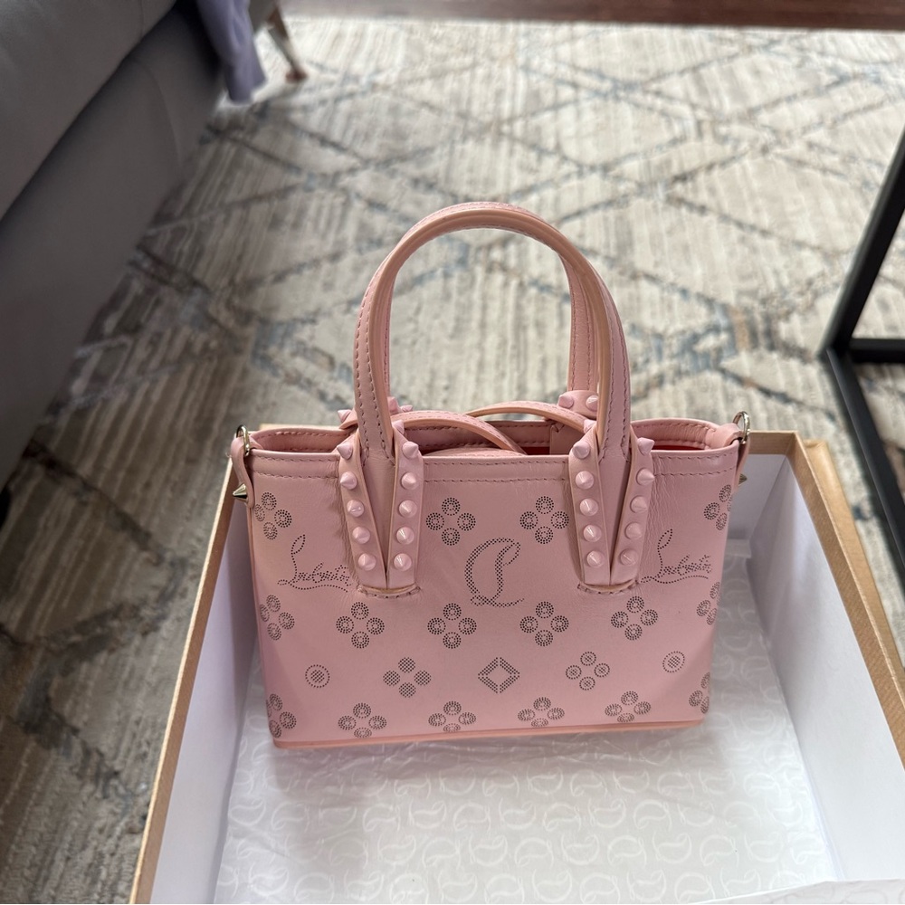 Pink Louboutin Cabata mini tote